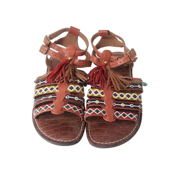 Sam Edelman Linny Gladiator Bohemian Tribal Sandals Women's Size 9 MINT - Picture 2 of 8